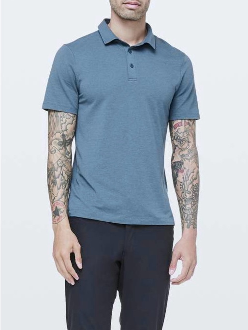 lululemon athletica Men's Heathered Slate Blue Polo